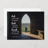 Matthew 7:7, Gefragt, und es wird gegeben Postkarte (Vorne/Hinten)