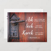 Matthew 7:7, Gefragt, und es wird gegeben Postkarte (Vorne/Hinten)