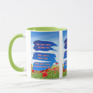 Matthew 7:7 KJV Bible Verse Pic Zwei-Tone-Tasse Tasse