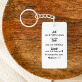 Matthew 7:7 Minimalistisch Bibelverse Schlüsselanhänger