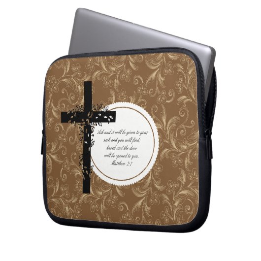 Matthew 7:7 Notebook- oder Netbook Carrier Sleeve (Vorderseite Links)