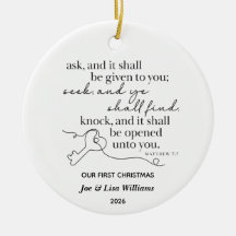 Matthew 7:7 Personalisierter Weihnachts-Schmuck