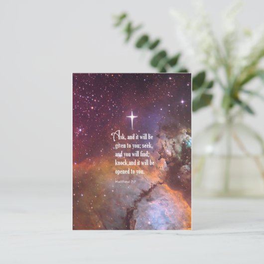 Matthew 7:7 postkarte (Stehend Vorderseite)