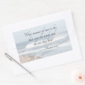 Matthew 8:27 Jesus beruhigt den Sturm, Bibelverse Rechteckiger Aufkleber (Umschlag)