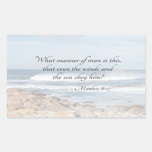 Matthew 8:27 Jesus beruhigt den Sturm, Bibelverse Rechteckiger Aufkleber