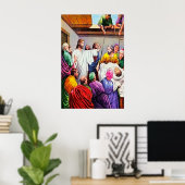 Matthew 9:1-8 Jesus gibt und heilt Poster (Heimbüro)