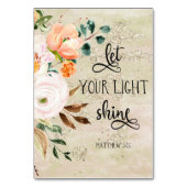 Matthew Bible Verse Card Tischnummer (Rückseite)