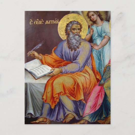 Matthew das Christliche Evangelist-Orthodox-Symbol Postkarte (Vorderseite)