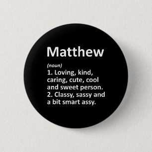 Matthew Definition Personalisierter Name Lustiger Button