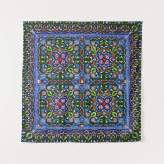 Matthew Digby Wyatt Textile Design in grün blau Wandteppich