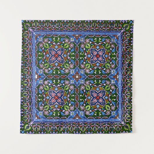 Matthew Digby Wyatt Textile Design in grün blau Wandteppich (Vorderseite)