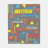 Matthew individuelle Name Pixel Gaming grau Grafik Fleecedecke (Vorderseite)