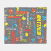 Matthew individuelle Name Pixel Gaming grau Grafik Fleecedecke (Vorderseite (Horizontal))