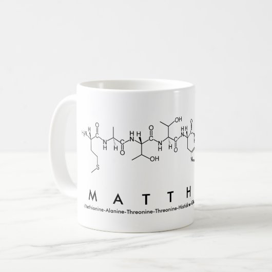 Matthew-Peptidnamen-Tasse Kaffeetasse (Vorderseite Links)