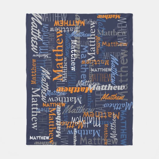 Matthew personalisiert orange-blaue Decke (Vorderseite)