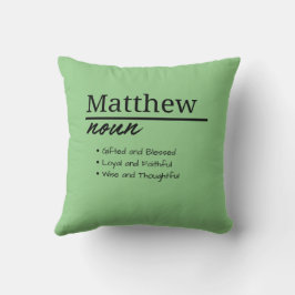 Matthew, Personalisierte Bezeichnung für Junge Kissen