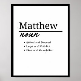 Matthew, Personalisierte Bezeichnung für Junge Poster