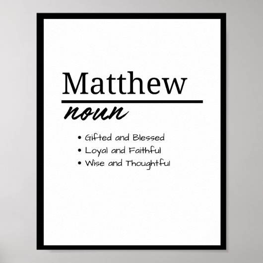Matthew, Personalisierte Bezeichnung für Junge Poster (Vorne)