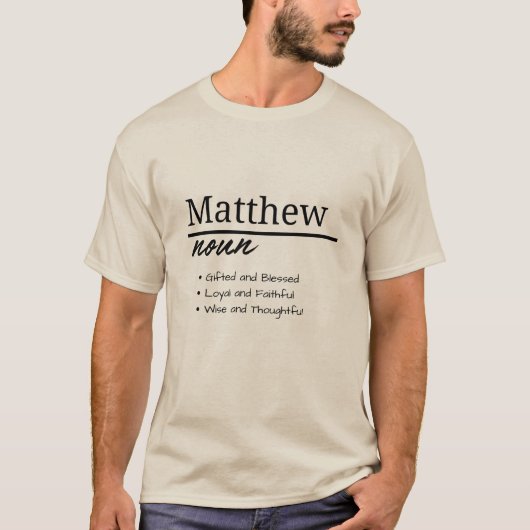Matthew, Personalisierte Bezeichnung für Junge T-Shirt (Vorderseite)