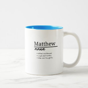 Matthew, Personalisierter Name, Begriffsbestimmung Zweifarbige Tasse