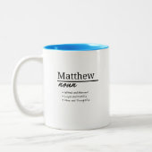 Matthew, Personalisierter Name, Begriffsbestimmung Zweifarbige Tasse (Links)