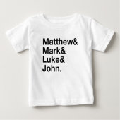 Matthew u. Kennzeichen u. Luke u. John Baby T-shirt (Vorderseite)