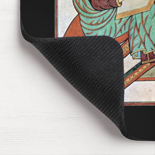 Matthew von Lindisfarne mittelalterliches Manuskri Mousepad (Ecke)