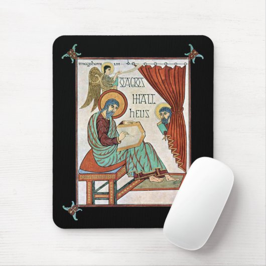 Matthew von Lindisfarne mittelalterliches Manuskri Mousepad (Mit Mouse)