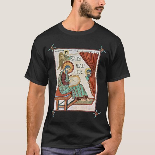 Matthew von Lindisfarne mittelalterliches Manuskri T-Shirt (Vorderseite)