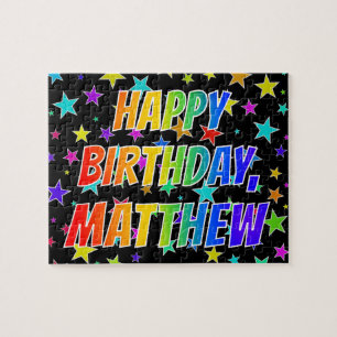 "MATTHEW" Vorname, Spaß "GLÜCKLICHER GEBURTSTAG" Puzzle