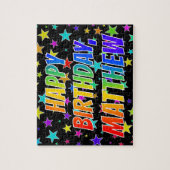 "MATTHEW" Vorname, Spaß "GLÜCKLICHER GEBURTSTAG" Puzzle (Vertikal)