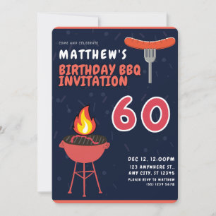 Matthew's 60. Geburtstags-GRILLEN-Einladungen Einladung