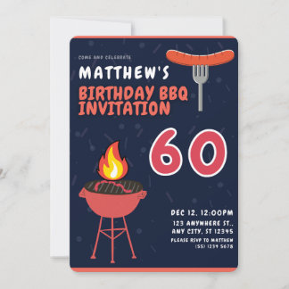 Matthew's 60. Geburtstags-GRILLEN-Einladungen Einladung