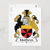 Matthews Familienwappen Postkarte (Vorne/Hinten)