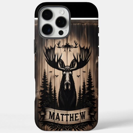 Matthew's Moose Forest Sign Case-Mate iPhone Hülle (Rückseite)