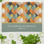 Matthey 7:11 Geben Sie uns heute Retro Ovals Geschirrtuch (Gefaltet)