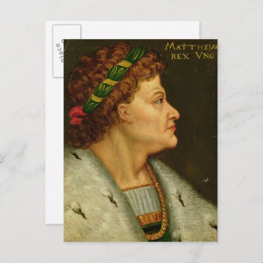 Matthias I., Hunyadi Postkarte (Vorne/Hinten)