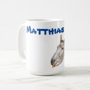 Matthias Name mit einem Donkey, Kaffee-Tasse Kaffeetasse