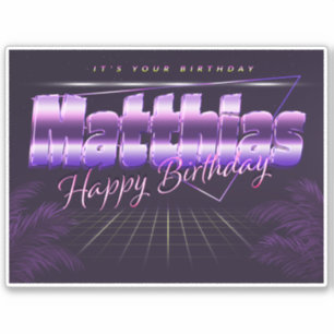 Matthias Name Vorname retro Sticker Geburtstag
