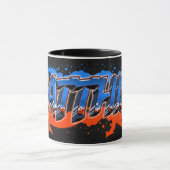 Matthias Vorname Name Graffiti blue orange Tasse (Zentrum)