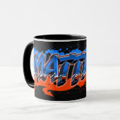 Matthias Vorname Name Graffiti blue orange Tasse (Vorderseite Links)