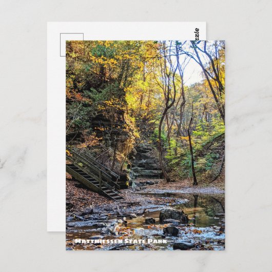 Matthiessen Staat Park, Utica Illinois Postcard Postkarte (Vorne/Hinten)