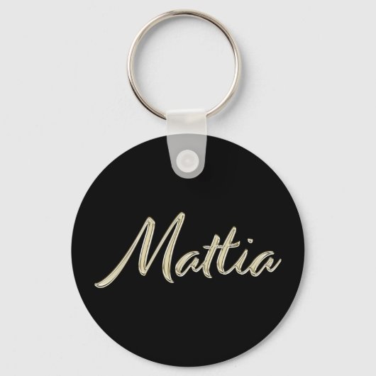 Mattia Whitegold Button Name Schlüsselanhänger (Vorderseite)