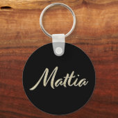 Mattia Whitegold Button Name Schlüsselanhänger (Vorderseite)