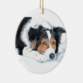 Mattie die Border-Collie Keramikornament (Rechts)