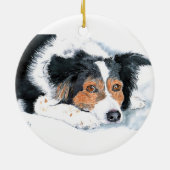 Mattie die Border-Collie Keramikornament (Hinten)