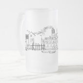 Mattiert 16 oz. Tasse, Block Island Seaside Dock Mattglas Bierglas (Vorderseite Links)