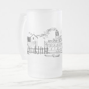 Mattiert 16 oz. Tasse, Block Island Seaside Dock Mattglas Bierglas