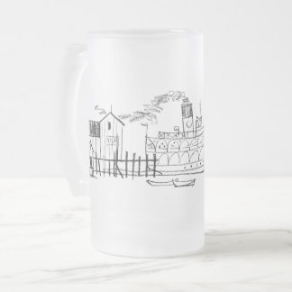 Mattiert 16 oz. Tasse, Block Island Seaside Dock Mattglas Bierglas