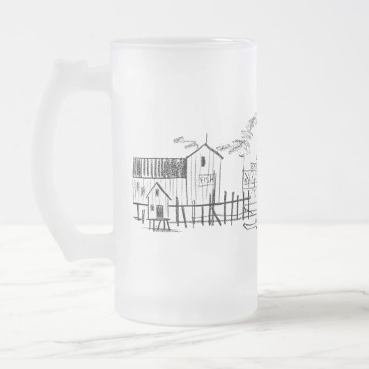 Mattiert 16 oz. Tasse, Block Island Seaside Dock Mattglas Bierglas (Links)